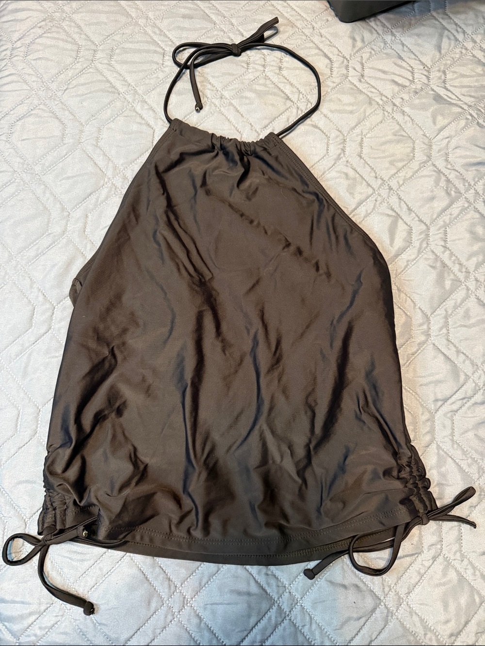 Black Halter Swim Top with Side Ties